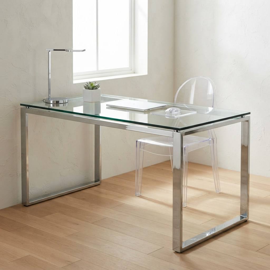 Minimalist Glass Office Table